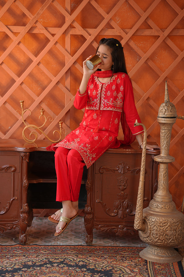 Coral Sparkle Suit (Coral/Red)