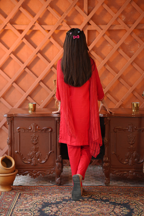 Coral Sparkle Suit (Coral/Red)