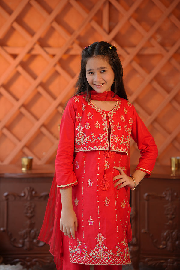 Coral Sparkle Suit (Coral/Red)