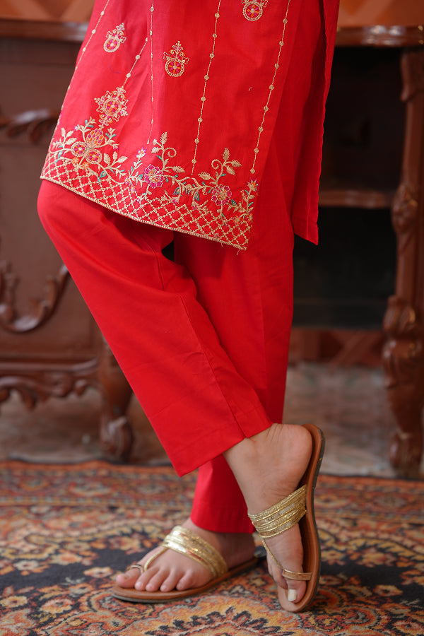 Coral Sparkle Suit (Coral/Red)