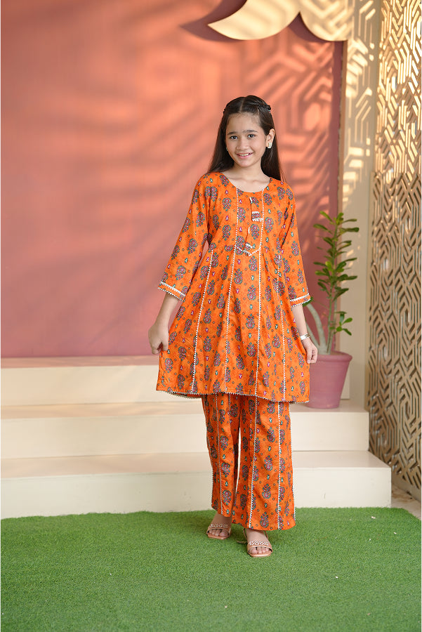 Marigold Paisley Dress (Orange)