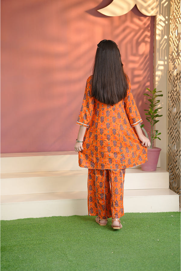 Marigold Paisley Dress (Orange)