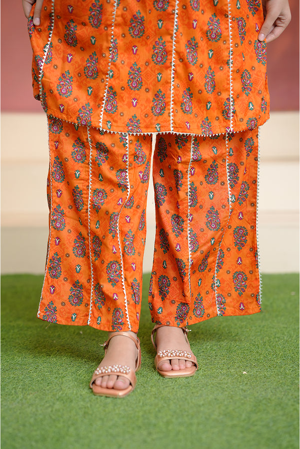 Marigold Paisley Dress (Orange)