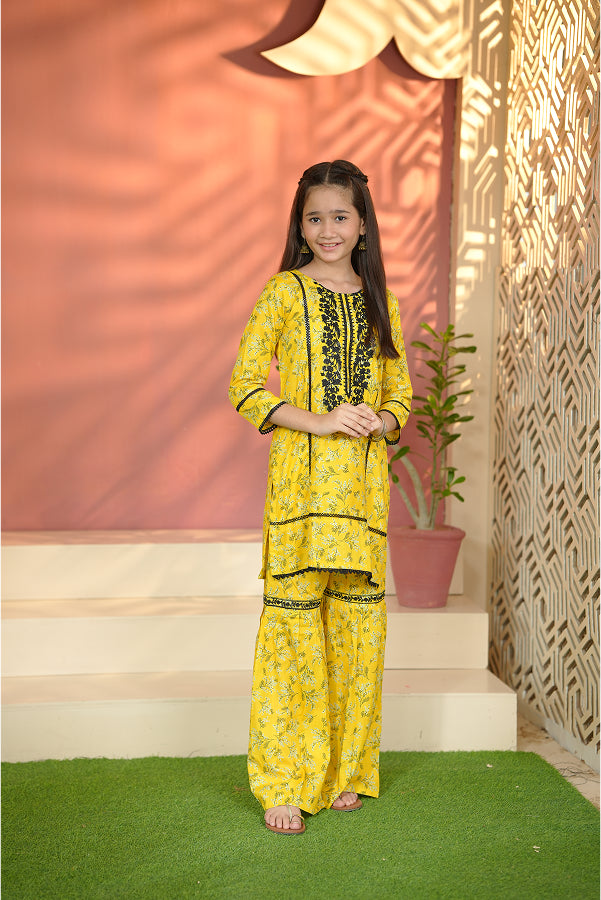 Sunflower Sunshine Sharara (Sunny Yellow)