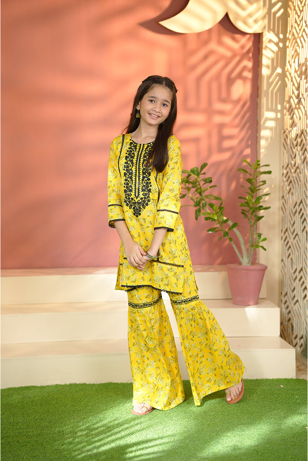 Sunflower Sunshine Sharara (Sunny Yellow)