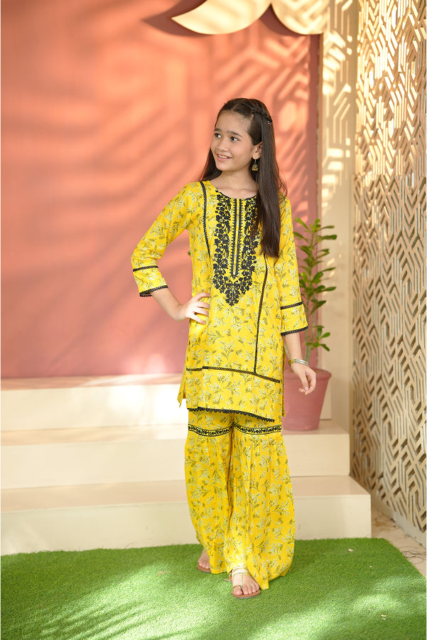Sunflower Sunshine Sharara (Sunny Yellow)