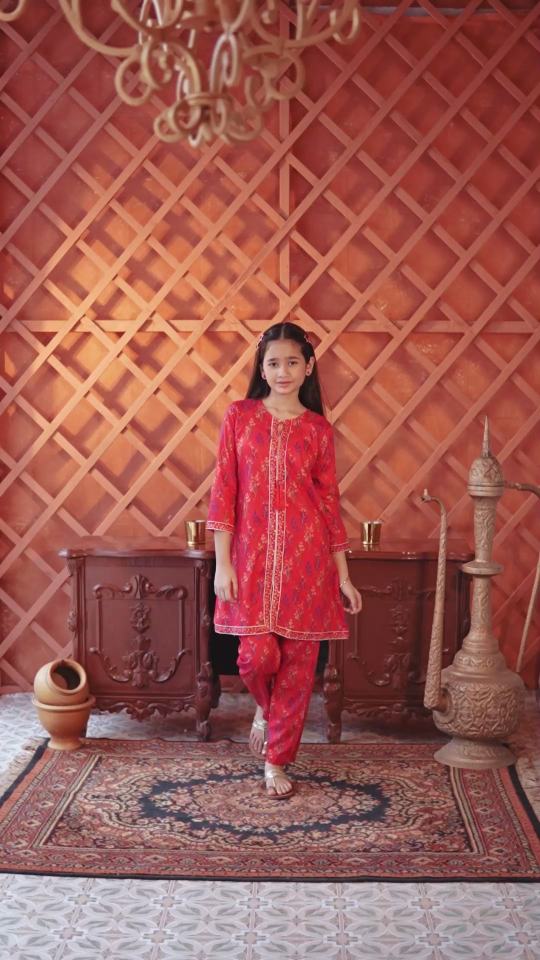 Festival Tunic (Coral Red)
