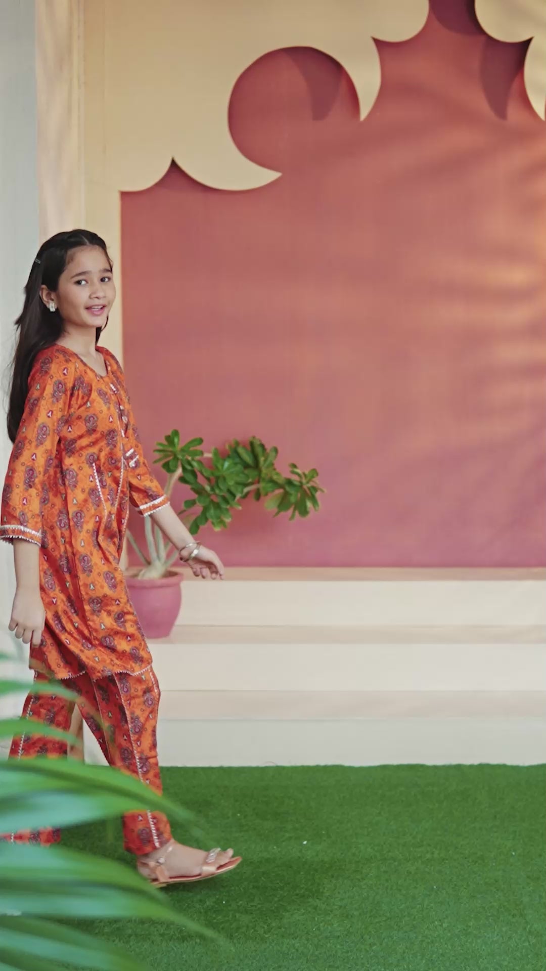 Marigold Paisley Dress (Orange)